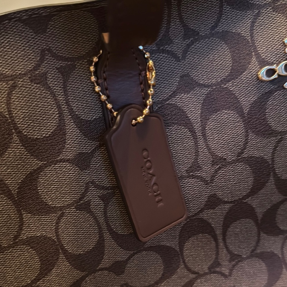 Coach large Avenue Brown coated canvas Monogram Tote Bag with Gold Hardware NWT - Picture 13 of 16